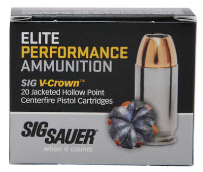 Ammunition Sig Sauer Elite Performance 9mm SIG AMMO 9MM 115GR JHP 20/200